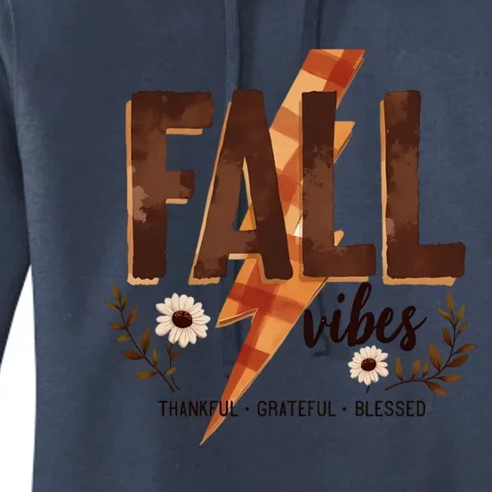 Fall Vibes Thankful Grateful Blessed Cozy Autumn Great Gift Women's Pullover Hoodie