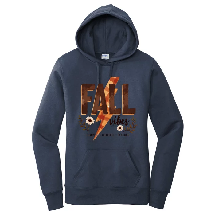 Fall Vibes Thankful Grateful Blessed Cozy Autumn Great Gift Women's Pullover Hoodie