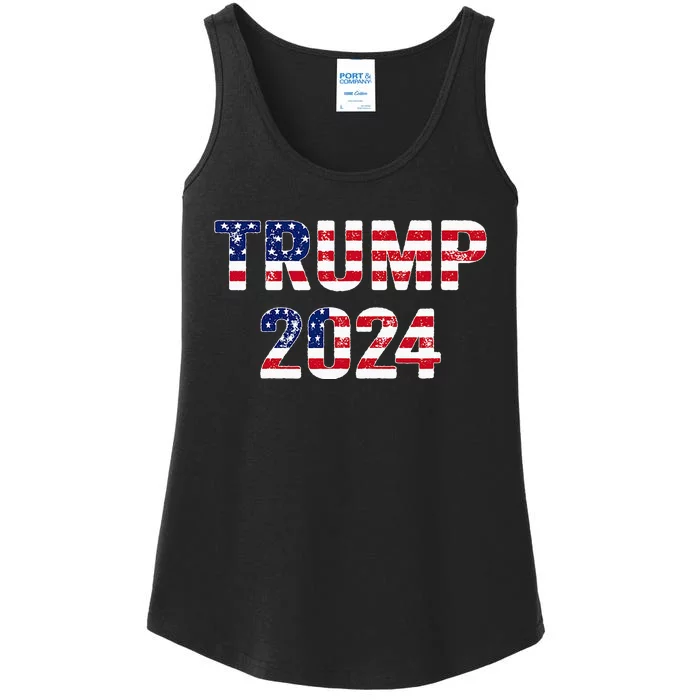 Funny Vintage Trump 2024 Election Ladies Essential Tank