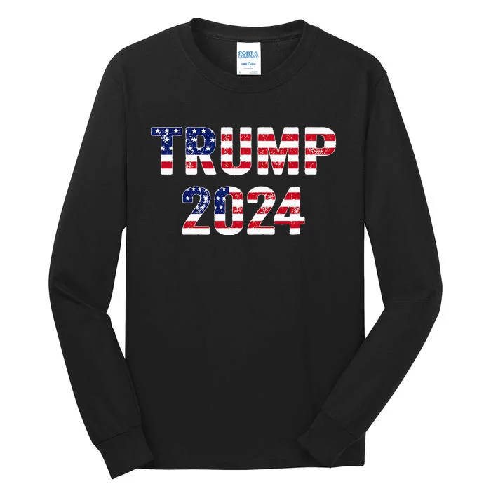 Funny Vintage Trump 2024 Election Tall Long Sleeve T-Shirt