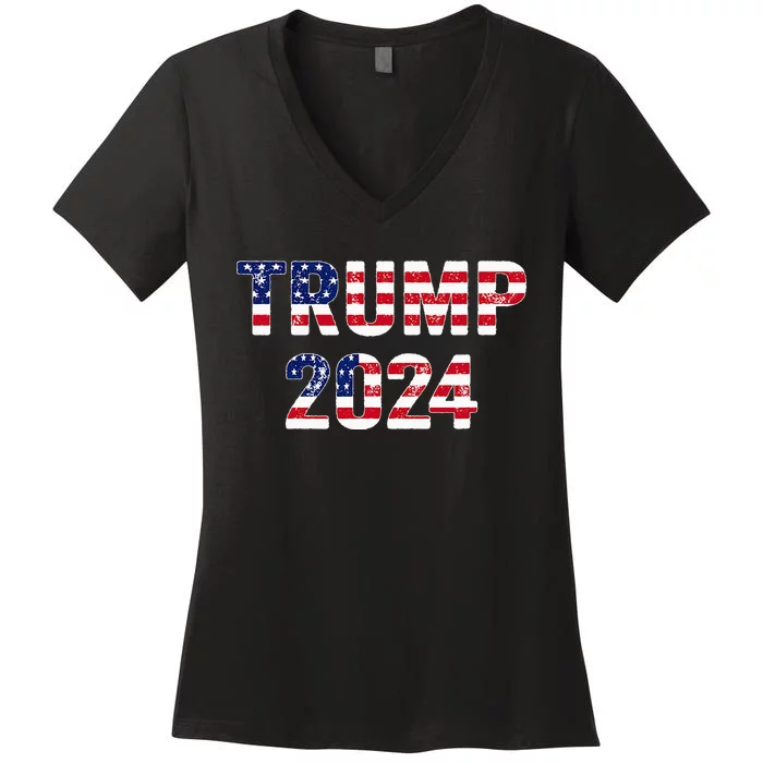 Funny Vintage Trump 2024 Election Women's V-Neck T-Shirt