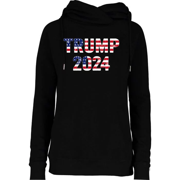 Funny Vintage Trump 2024 Election Gift Womens Funnel Neck Pullover Hood