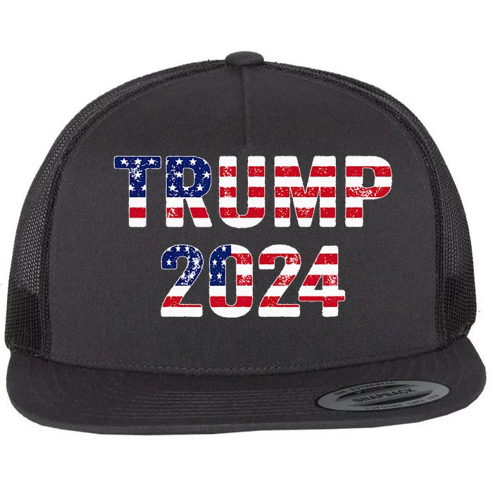 Funny Vintage Trump 2024 Election Gift Flat Bill Trucker Hat