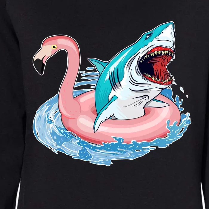 Funny Vacation Time Flamingo SwimTube Shark Womens California Wash Sweatshirt