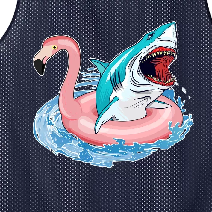 Funny Vacation Time Flamingo SwimTube Shark Mesh Reversible Basketball Jersey Tank