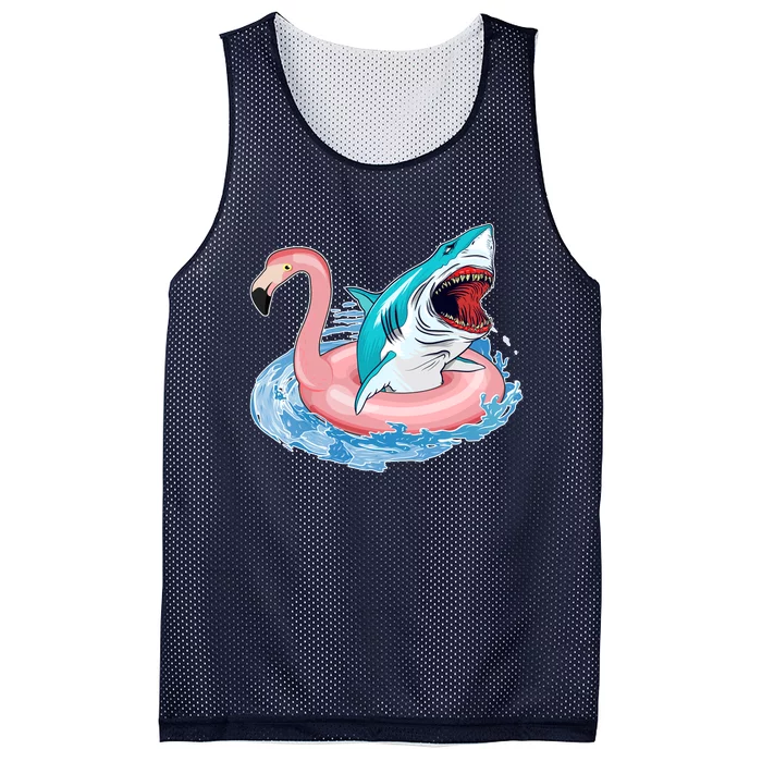 Funny Vacation Time Flamingo SwimTube Shark Mesh Reversible Basketball Jersey Tank