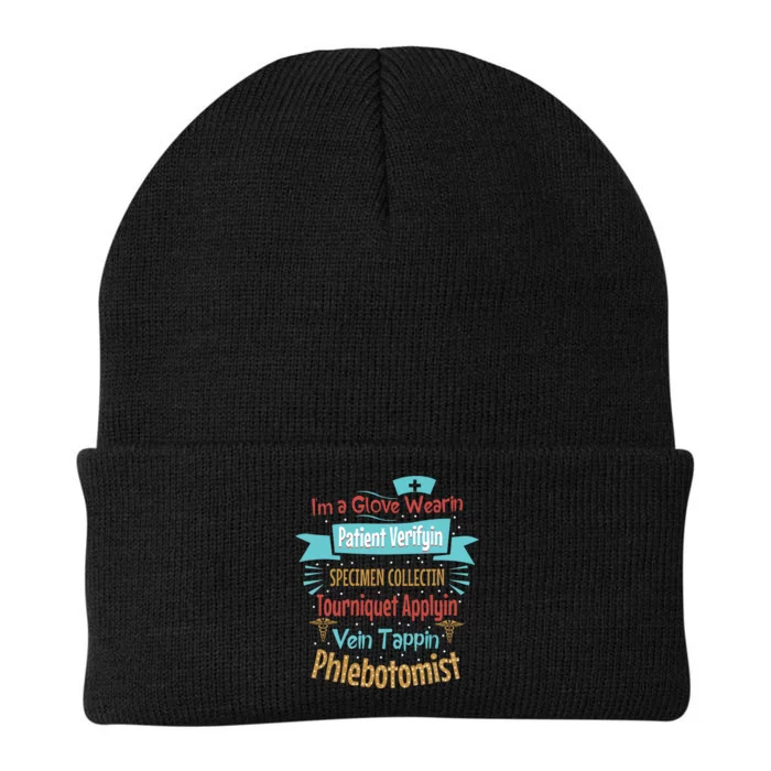 Funny Vein Tapping Phlebotomist Phlebotomy Technician Women Knit Cap Winter Beanie