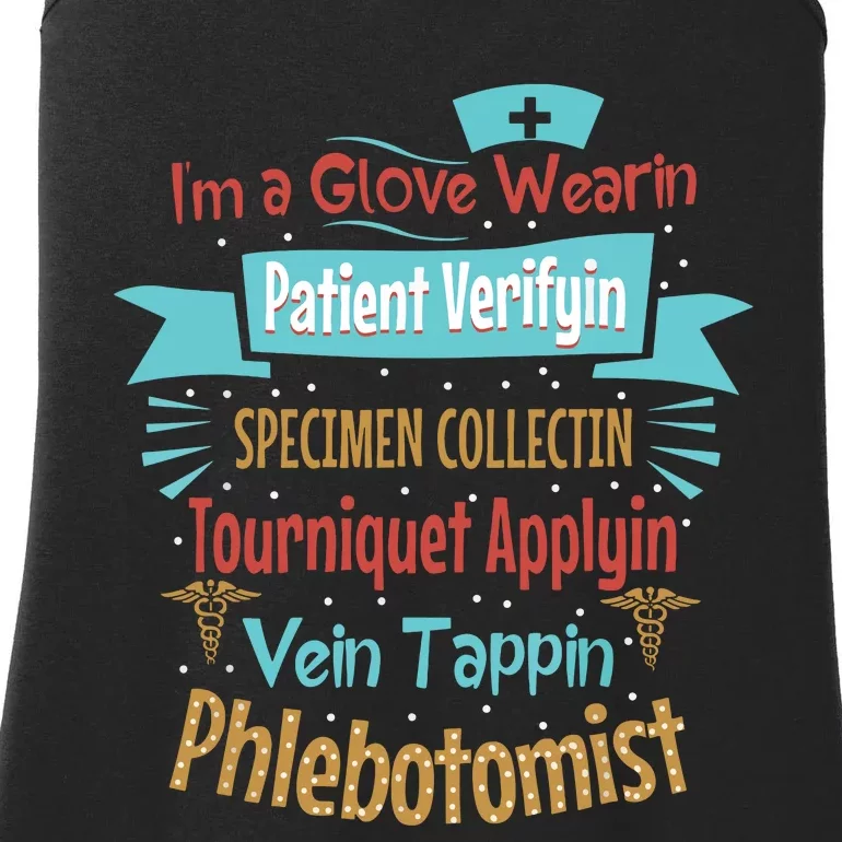 Funny Vein Tapping Phlebotomist Phlebotomy Technician Women Ladies Essential Tank