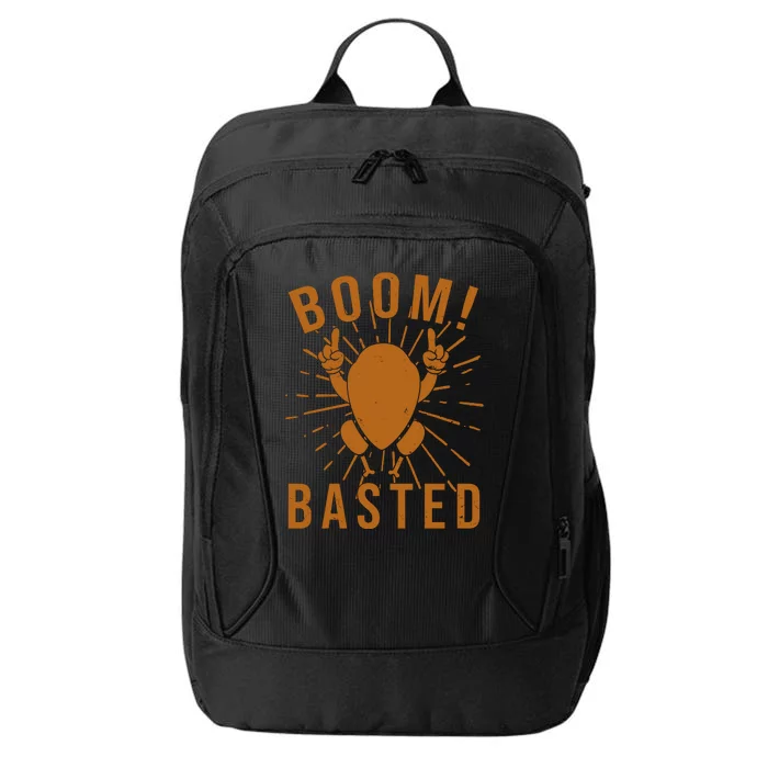 Funny Vintage Thanksgiving Turkey Boom Basted City Backpack