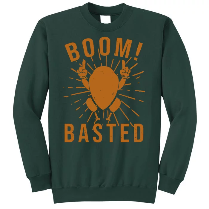 Funny Vintage Thanksgiving Turkey Boom Basted Tall Sweatshirt