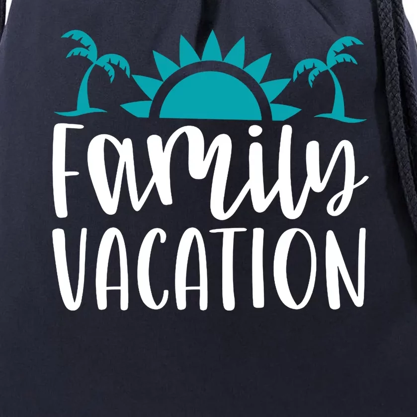 Family Vacation Tropical Beach Travel Drawstring Bag