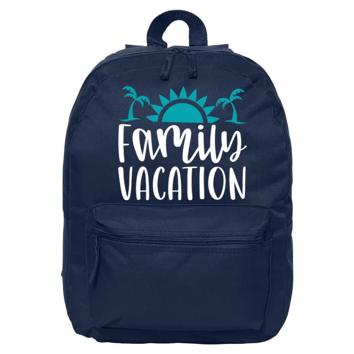 Family Vacation Tropical Beach Travel 16 in Basic Backpack