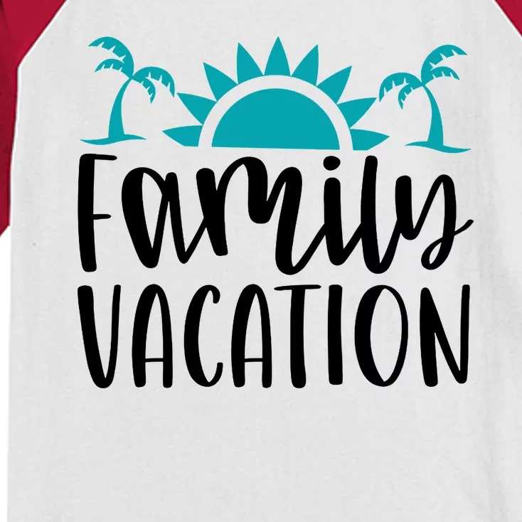 Family Vacation Tropical Beach Travel Kids Colorblock Raglan Jersey