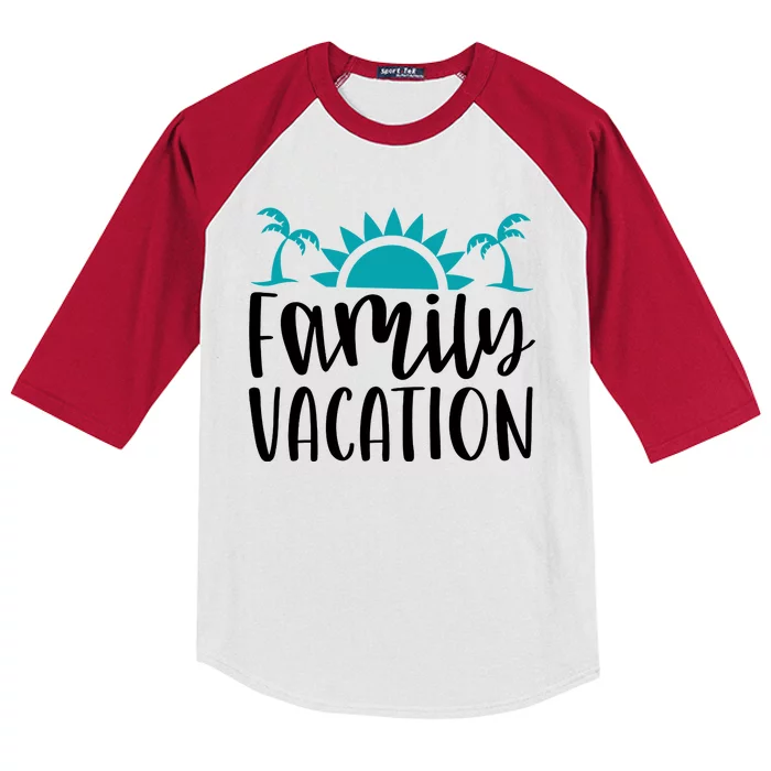 Family Vacation Tropical Beach Travel Kids Colorblock Raglan Jersey