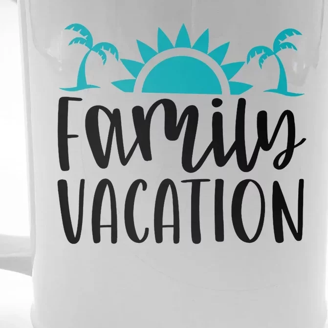 Family Vacation Tropical Beach Travel Front & Back Beer Stein