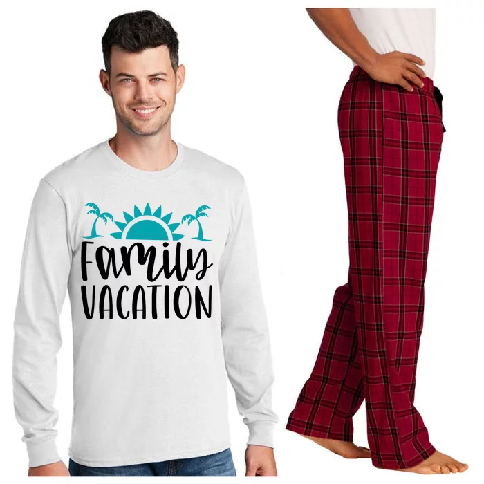 Family Vacation Tropical Beach Travel Long Sleeve Pajama Set