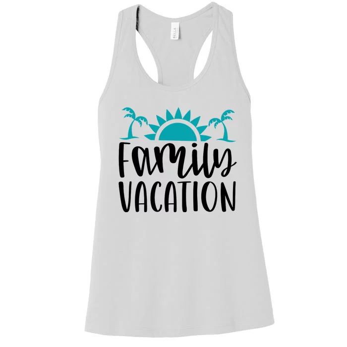 Family Vacation Tropical Beach Travel Women's Racerback Tank