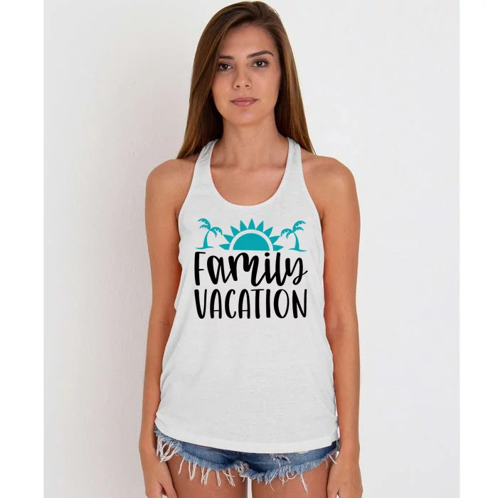 Family Vacation Tropical Beach Travel Women's Knotted Racerback Tank