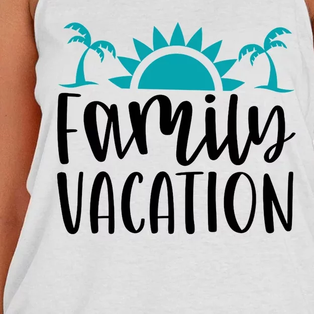 Family Vacation Tropical Beach Travel Women's Knotted Racerback Tank