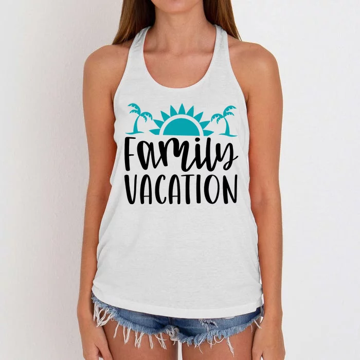 Family Vacation Tropical Beach Travel Women's Knotted Racerback Tank