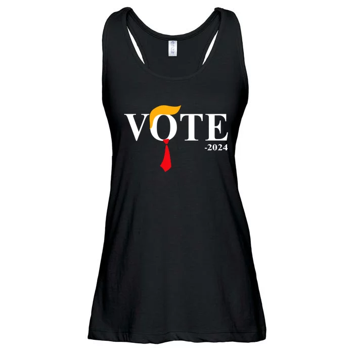 Funny Vote Trump 2024 Hair Tie Ladies Essential Flowy Tank