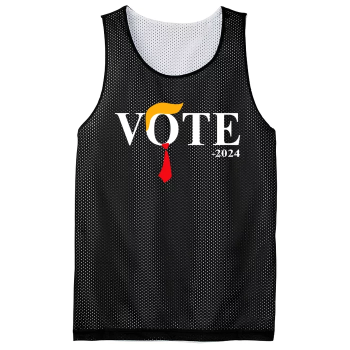 Funny Vote Trump 2024 Hair Tie Mesh Reversible Basketball Jersey Tank