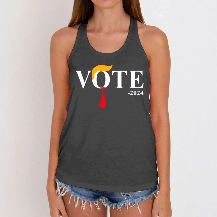 Funny Vote Trump 2024 Hair Tie Women's Knotted Racerback Tank