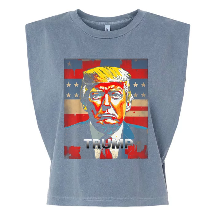 Funny Vintage Trump 2024 Election Gift Garment-Dyed Women's Muscle Tee