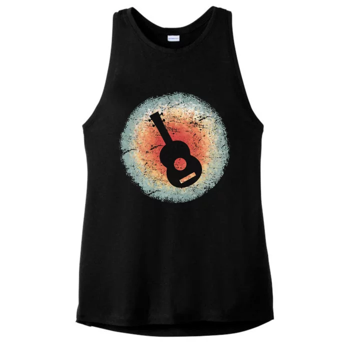 Funny Vintage Ukulele Retro Ladies Tri-Blend Wicking Tank