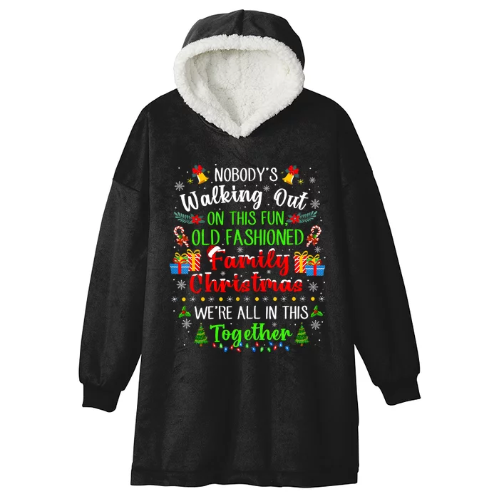 Family Vacation Ugly Christmas We Are All In This Together Hooded Wearable Blanket