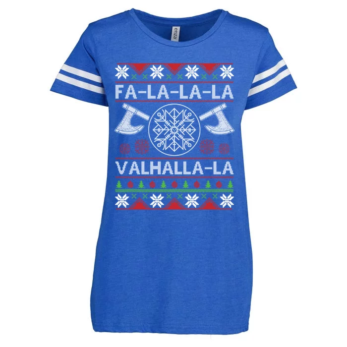 Falalala Valhallala Viking God Ugly Christmas Design Cute Gift Enza Ladies Jersey Football T-Shirt