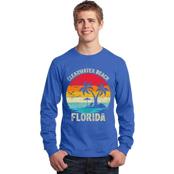 Family Vacation Vintage Retro Florida Clearwater Beach Gift Tall Long Sleeve T-Shirt