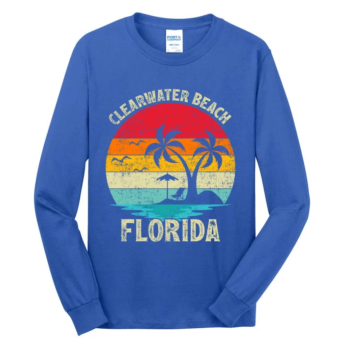 Family Vacation Vintage Retro Florida Clearwater Beach Gift Tall Long Sleeve T-Shirt