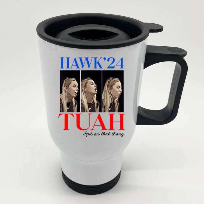 Funny Viral Video Western Country Accent Hawk Tush Meme Front & Back Stainless Steel Travel Mug