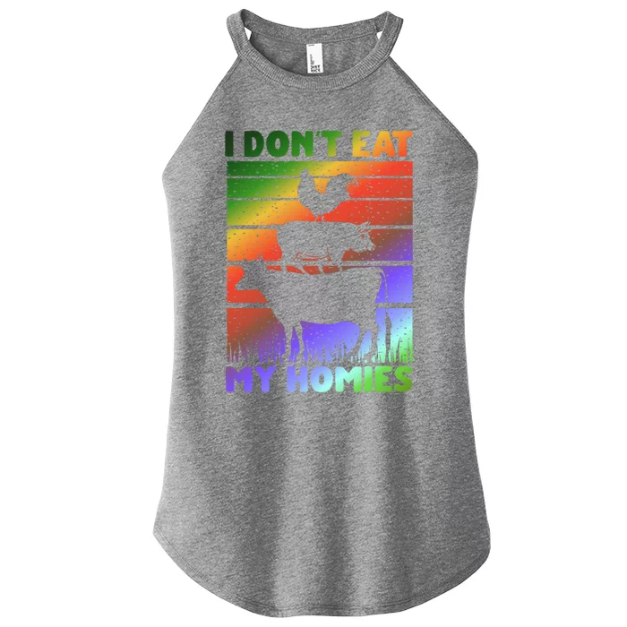 Funny Vegan Vegetarian Saying Cool Gift I Dont Eat My Homies Gift Women’s Perfect Tri Rocker Tank