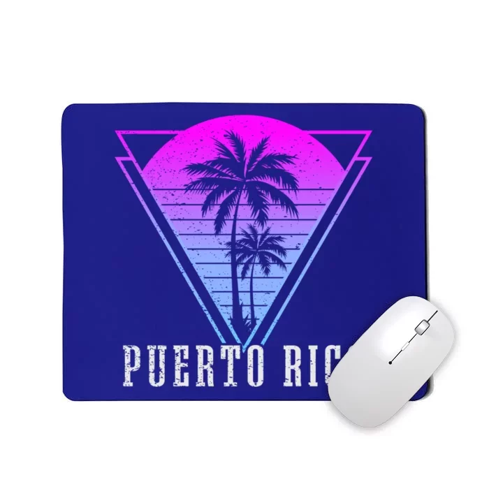 Family Vacation Vintage Palm Tree 80S Puerto Rico Beach Funny Gift Mousepad