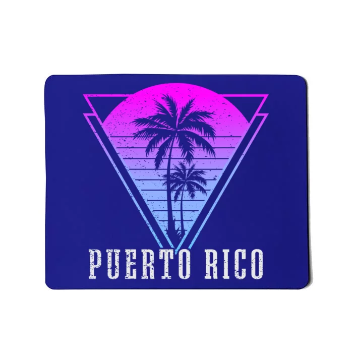 Family Vacation Vintage Palm Tree 80S Puerto Rico Beach Funny Gift Mousepad