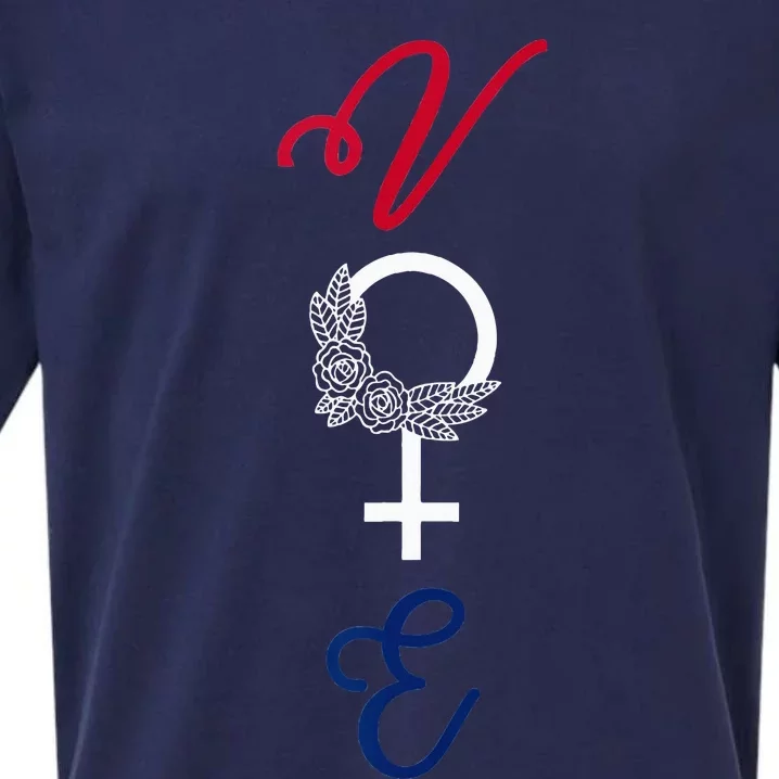 Feminine Vote Voting Rights Red White Blue 2024 Election Sueded Cloud Jersey T-Shirt