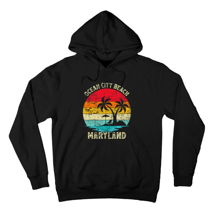 Family Vacation Vintage Retro Maryland Ocean City Beach Tall Hoodie