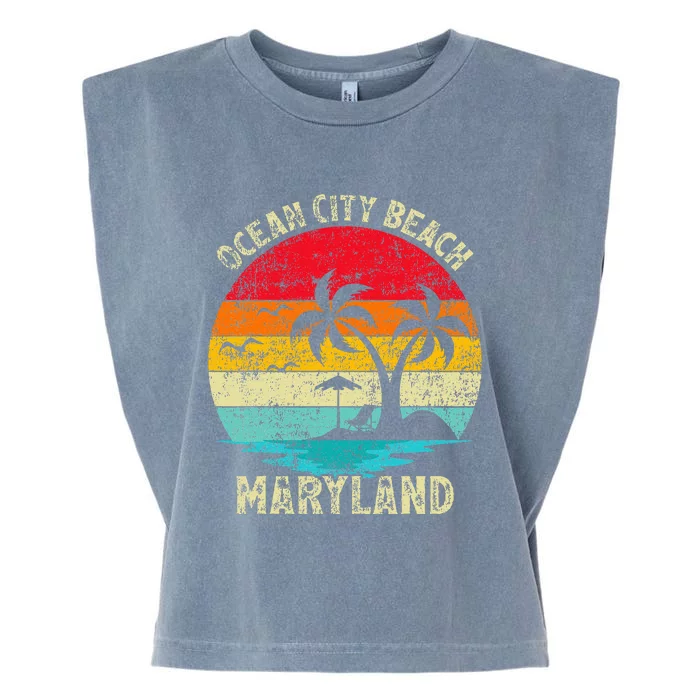 Family Vacation Vintage Retro Maryland Ocean City Beach Garment-Dyed Women's Muscle Tee