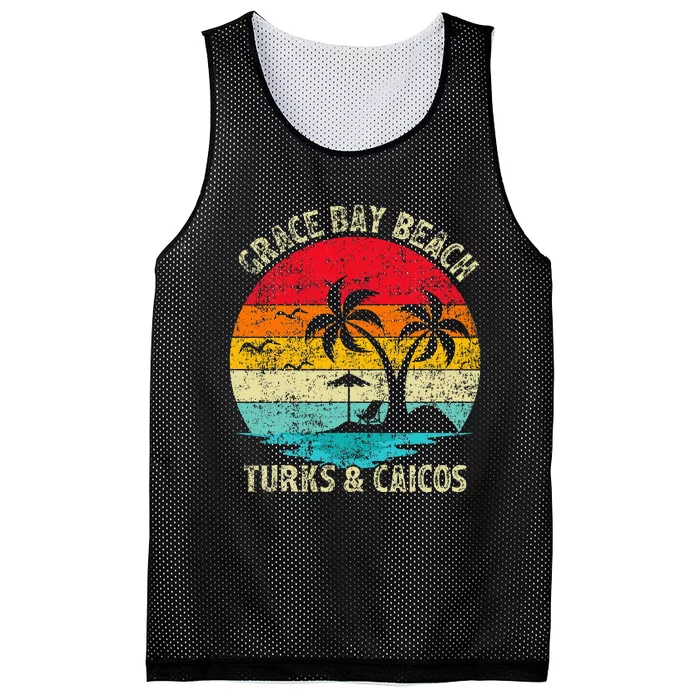 Family Vacation Vintage Turks And Caicos Grace Bay Beach Mesh Reversible Basketball Jersey Tank