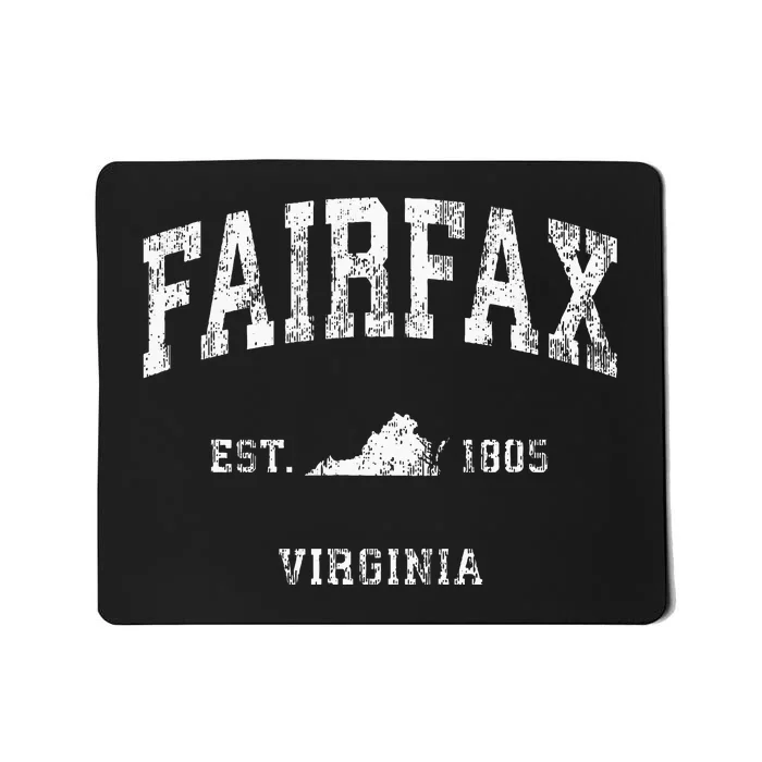 Fairfax Virginia VA Vintage Athletic Sports Mousepad