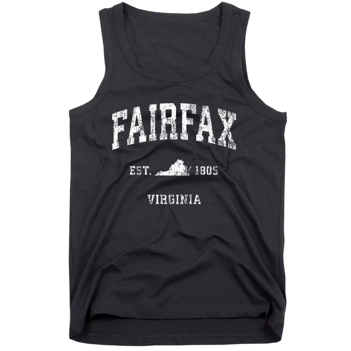 Fairfax Virginia VA Vintage Athletic Sports Tank Top