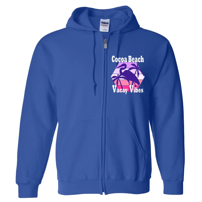 Family Vacay Vibes Cocoa Beach Fun Trip Vacation Mode Cute Gift Full Zip Hoodie