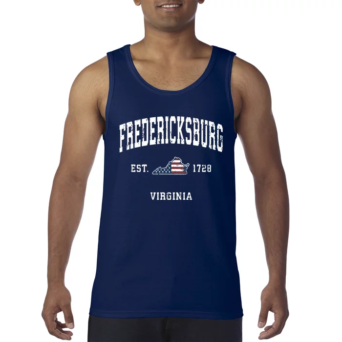 Fredericksburg Virginia Va Vintage American Flag Design Tank Top