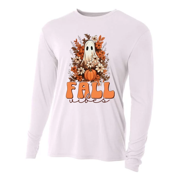 Fall Vibes Vintage Autumn Cute Fall Cooling Performance Long Sleeve Crew