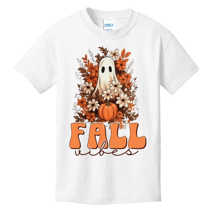 Fall Vibes Vintage Autumn Cute Fall Kids T-Shirt