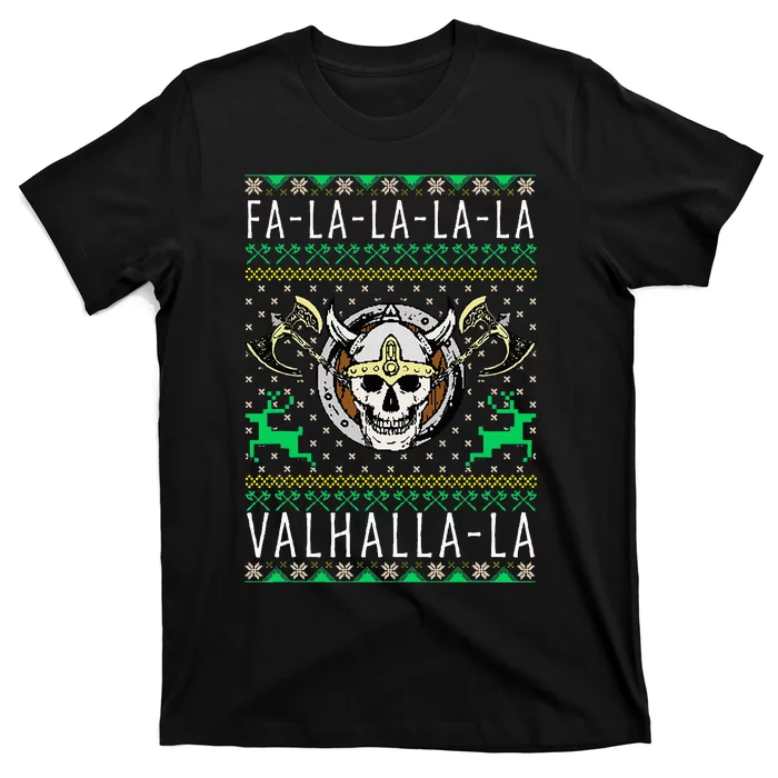 Falalala Valhallala Viking God Ugly Christmas T-Shirt