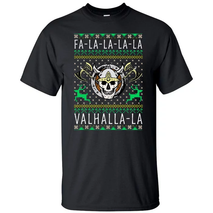 Falalala Valhallala Viking God Ugly Christmas Tall T-Shirt