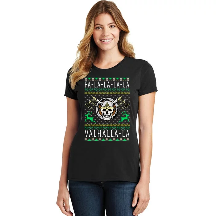 Falalala Valhallala Viking God Ugly Christmas Women's T-Shirt